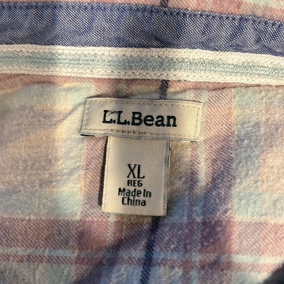 L.L. Bean Flannel Button Down Plaid Shirt XL - Picture 7 of 7